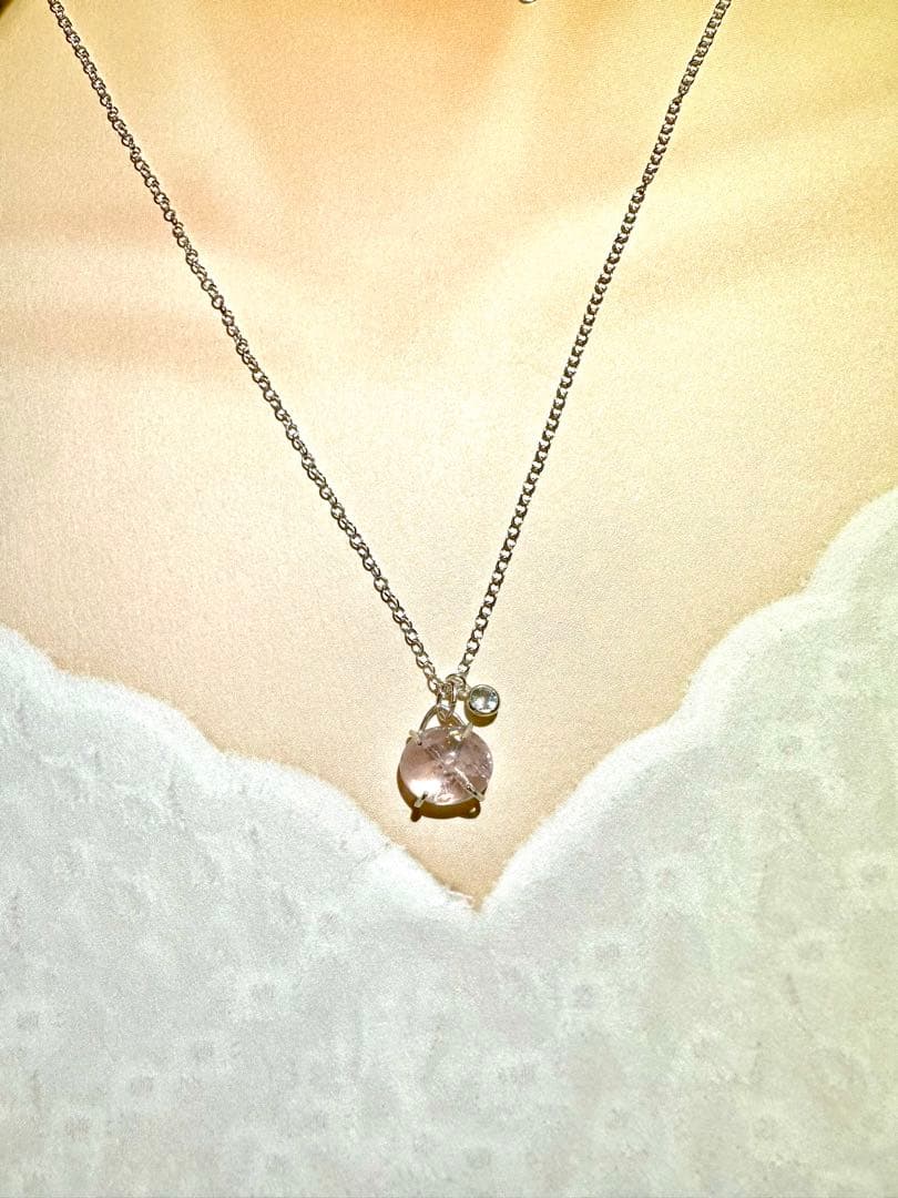 SV925　モルガナイト　アクアマリン　ネックレス