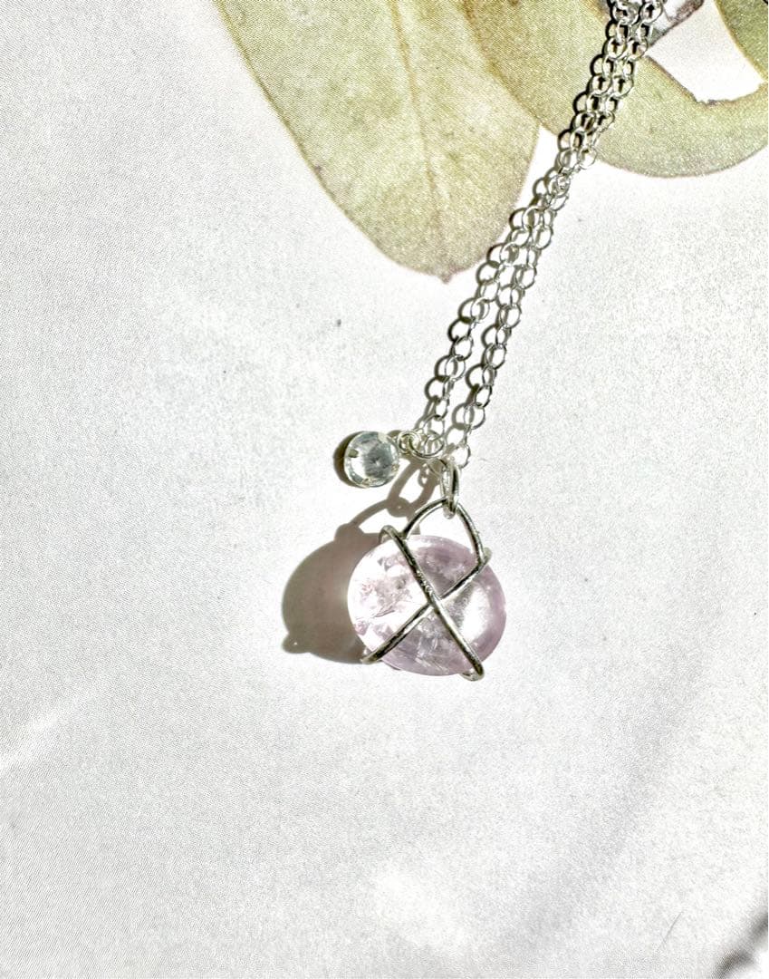 SV925　モルガナイト　アクアマリン　ネックレス