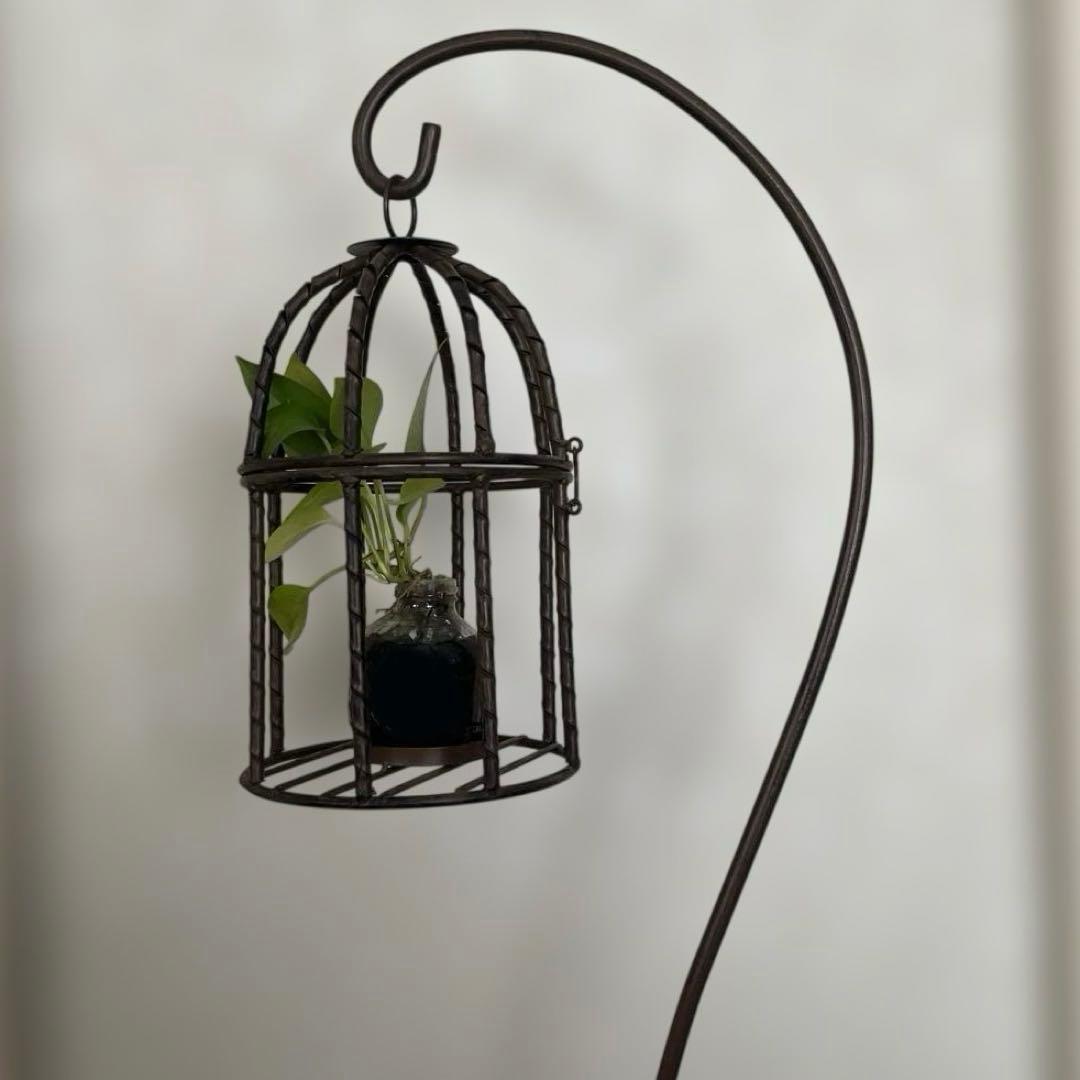 ハンギングスタンド　鳥籠　ラック　プランタースタンド　ヴィンテージ　アイアン