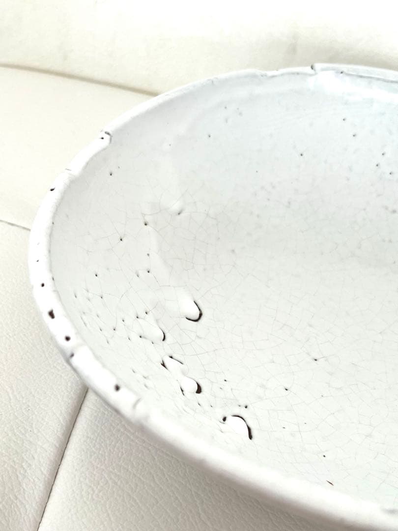 萩焼　白萩　中皿　手作り1点物