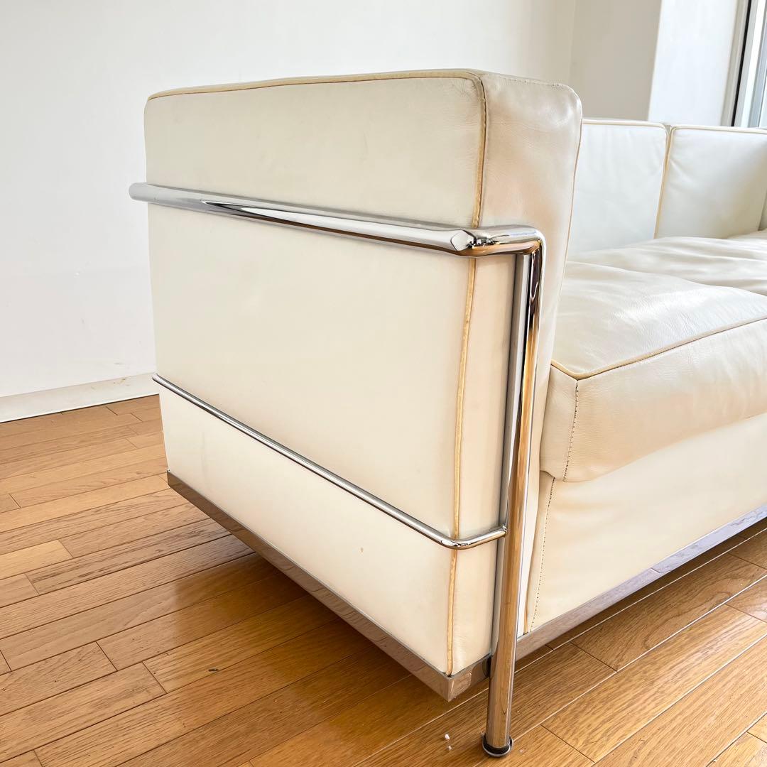 ル・コルビジェ LC2 3P ホワイト 本革 イタリアンレザー コルビュジェ