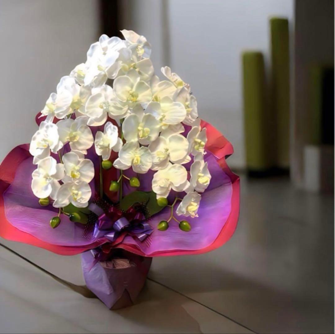 光触媒　人工観葉植物　ウォールグリーン　フェイクグリーン　胡蝶蘭7640@.d