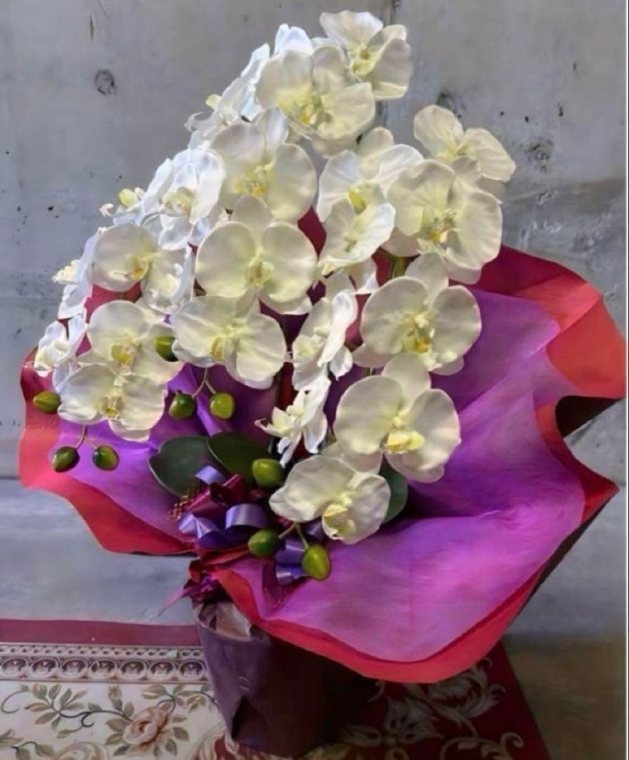 光触媒　人工観葉植物　ウォールグリーン　フェイクグリーン　胡蝶蘭7640@.d