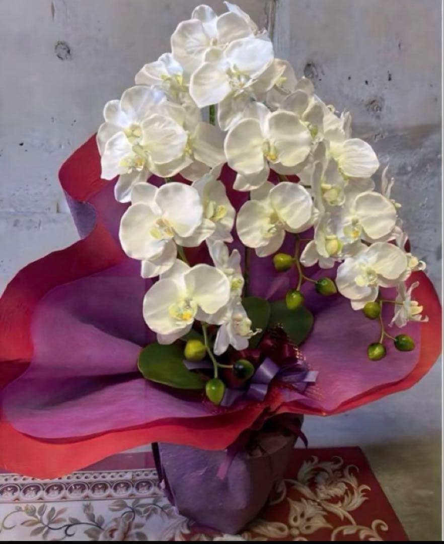 光触媒　人工観葉植物　ウォールグリーン　フェイクグリーン　胡蝶蘭7640@.d