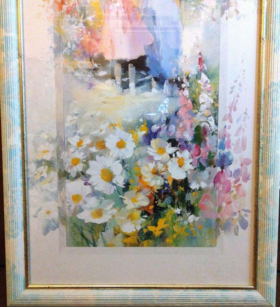 額絵　少女たちと花園　ファンタジー