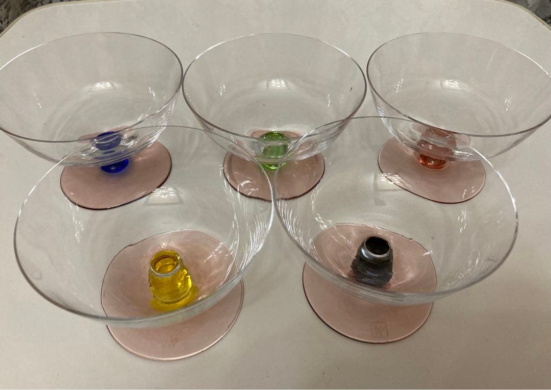 専用　イタリアムラーノガラス　デザートカップ　5個