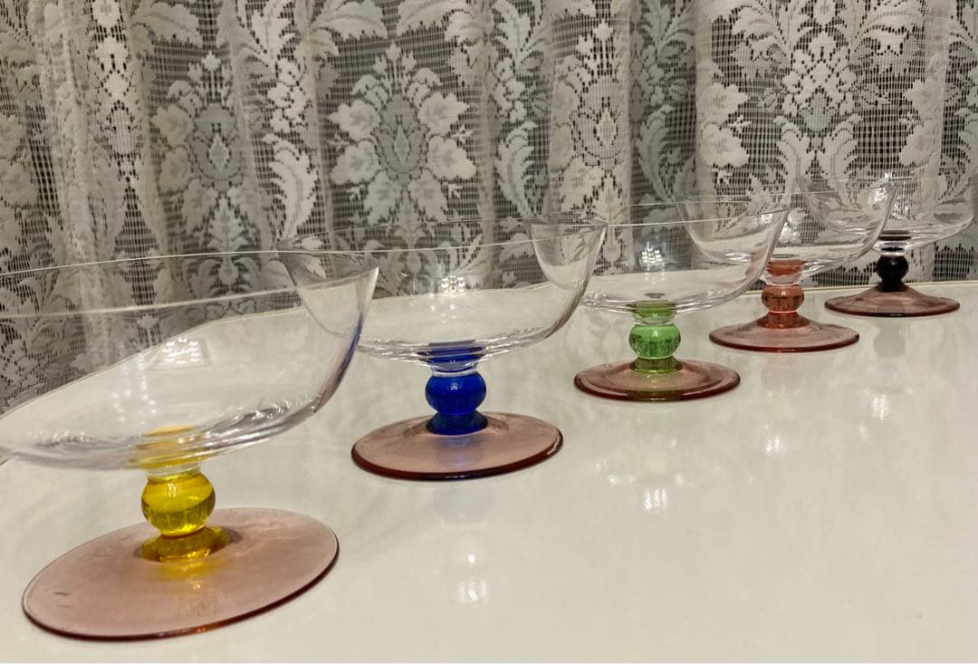 専用　イタリアムラーノガラス　デザートカップ　5個