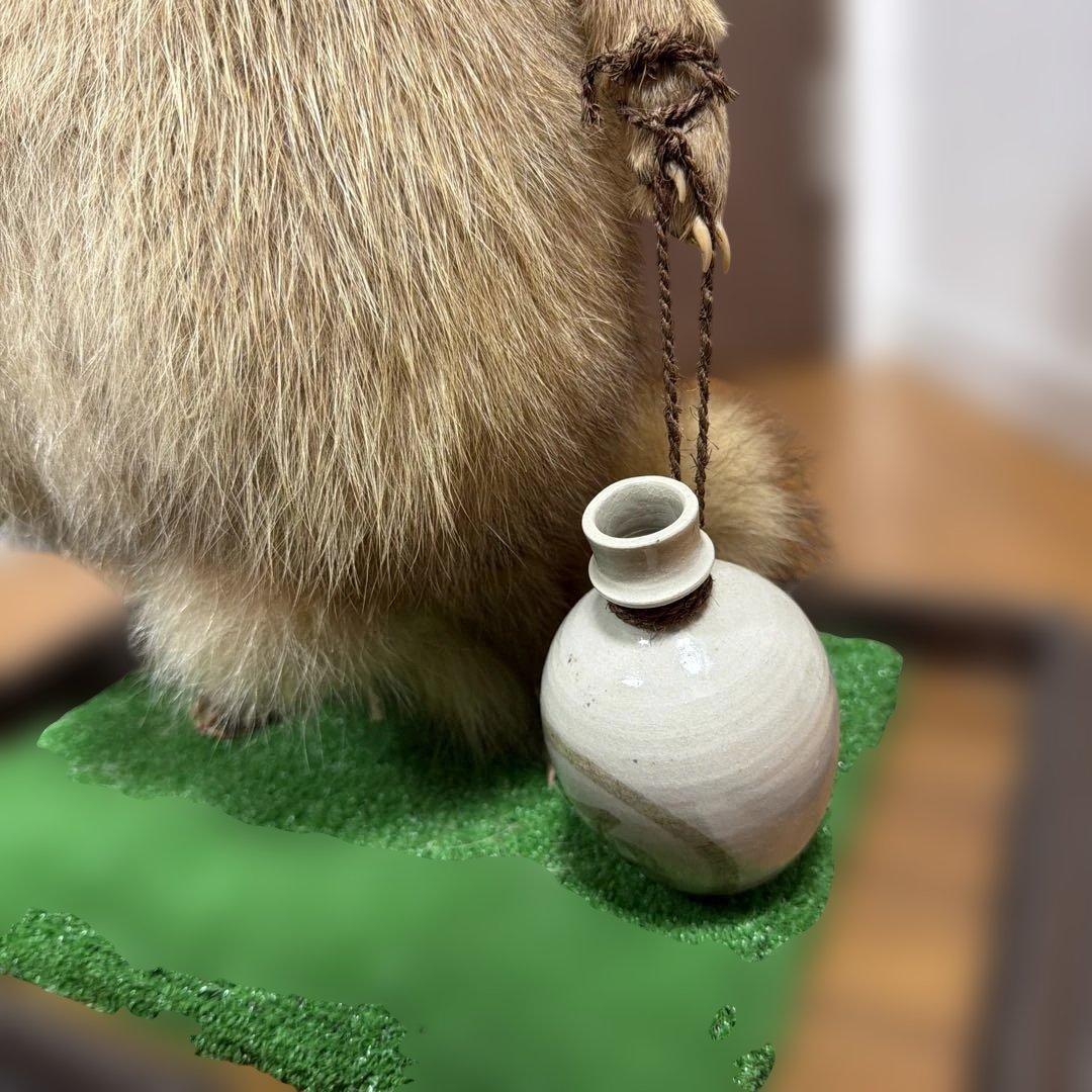 タヌキの置物 剥製　昭和レトロ　高さ約60cm 台座49cm✖️37cm