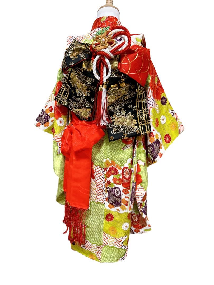 小さめ7歳セット♡七五三　5歳から7歳　女の子　セット　一式　黄緑系