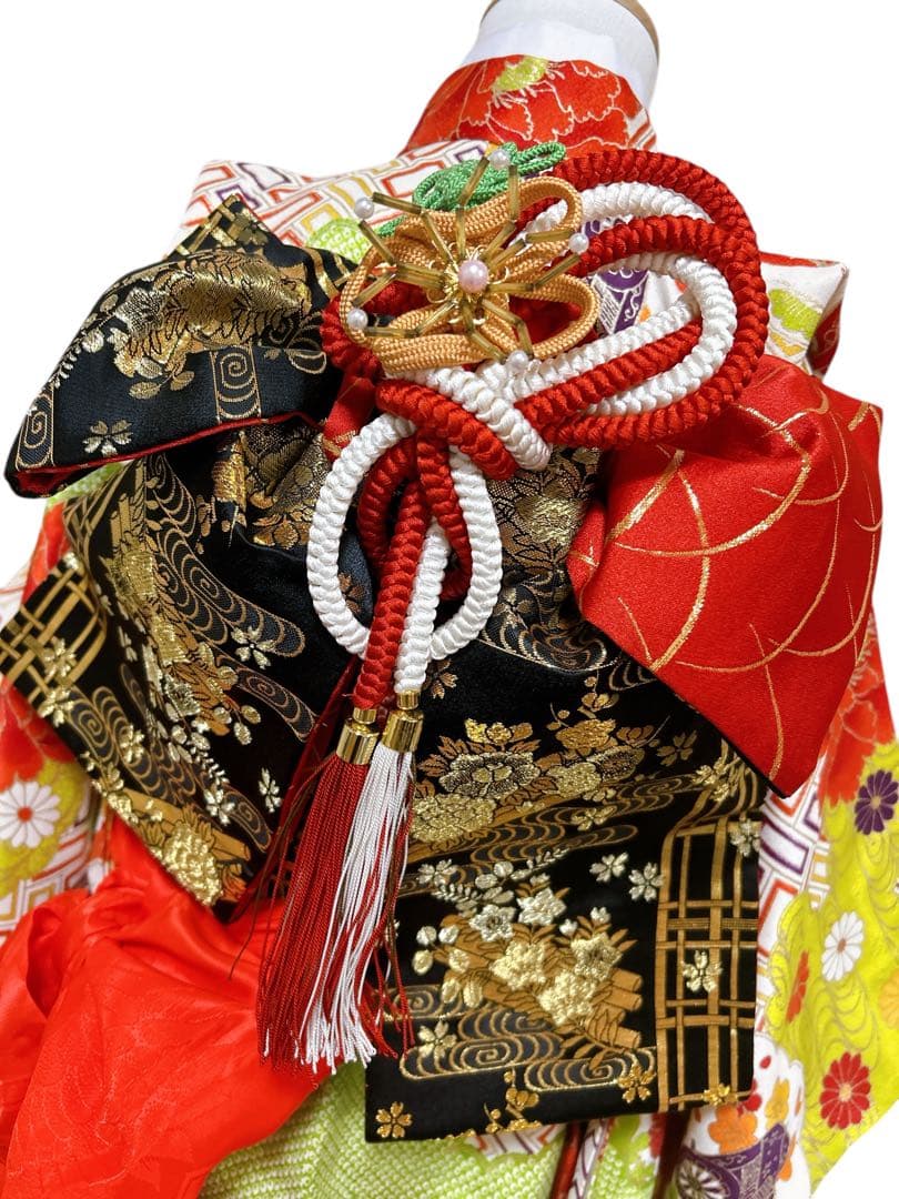 小さめ7歳セット♡七五三　5歳から7歳　女の子　セット　一式　黄緑系