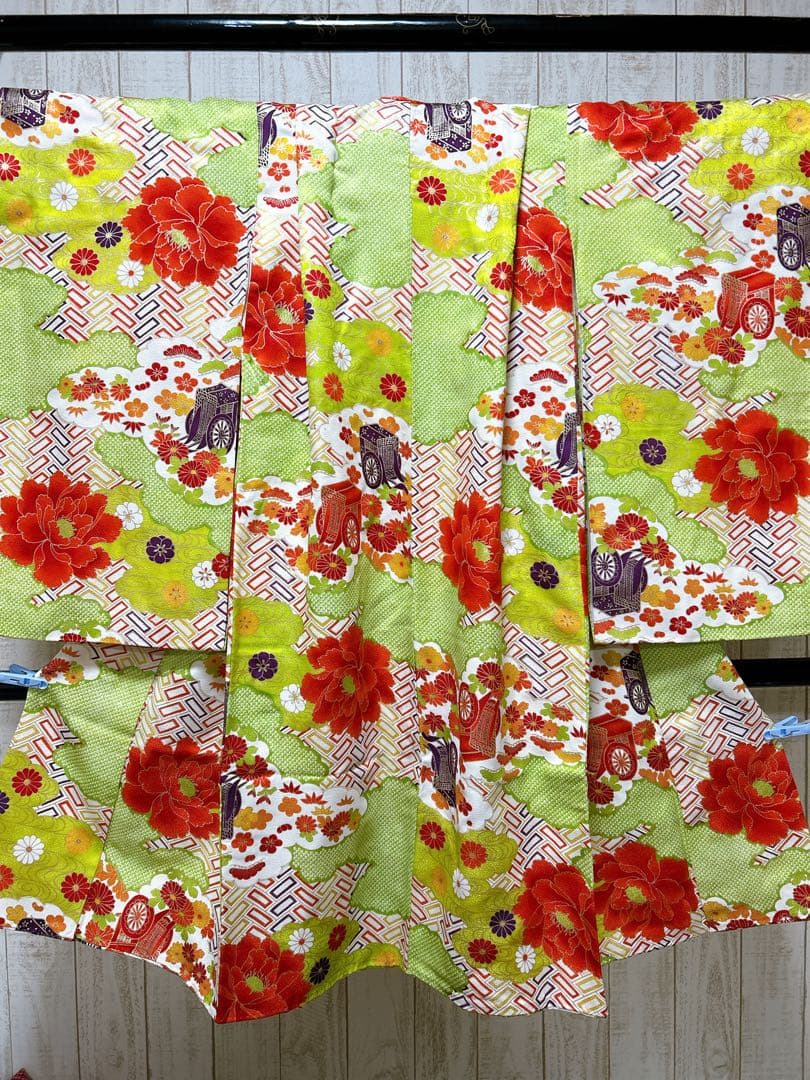 小さめ7歳セット♡七五三　5歳から7歳　女の子　セット　一式　黄緑系