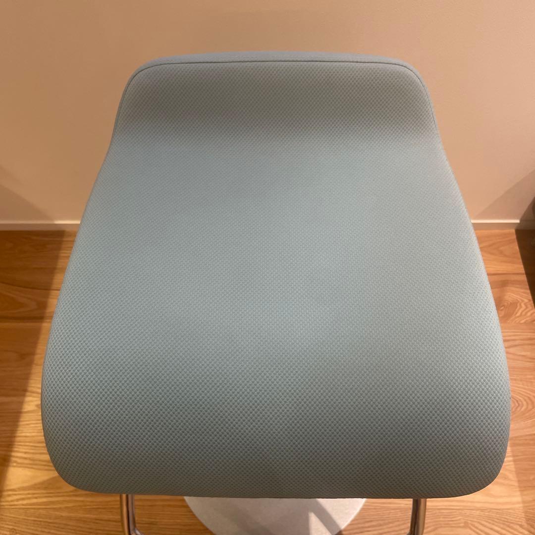 オカムラ　メルチェ　カウンターチェア　ハイチェア　セージ　水色