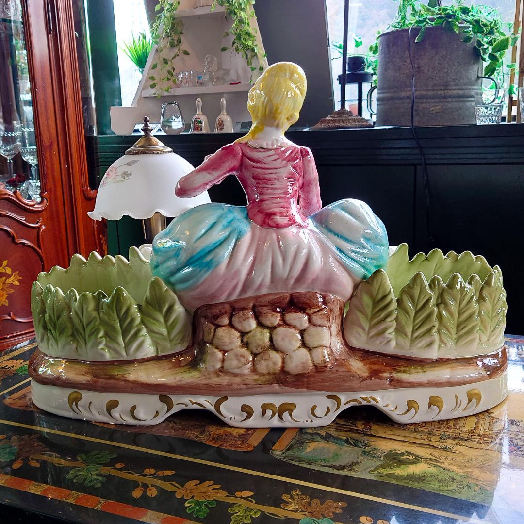 t005r126 Capodimonteカポディモンテ 少女と白鳥 フィギュリン