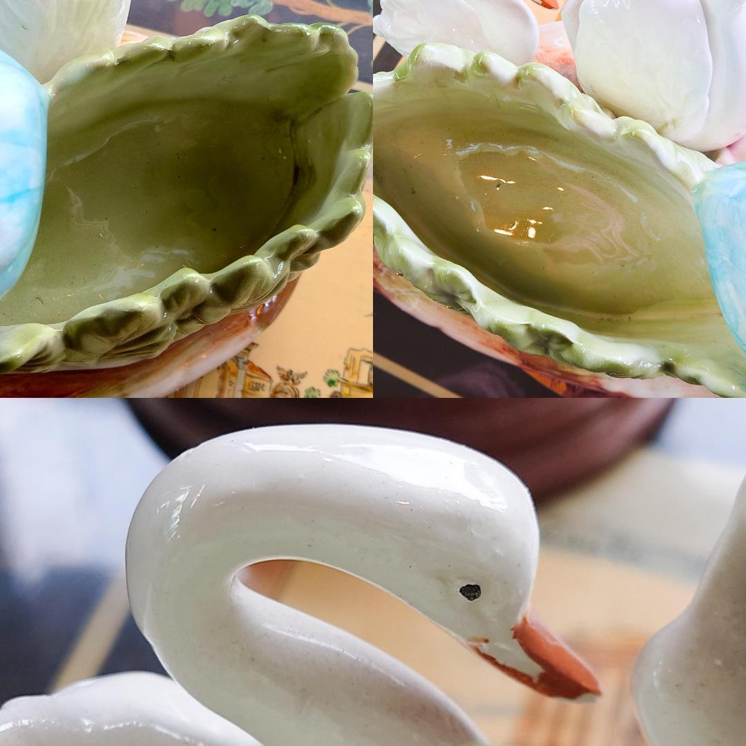 t005r126 Capodimonteカポディモンテ 少女と白鳥 フィギュリン
