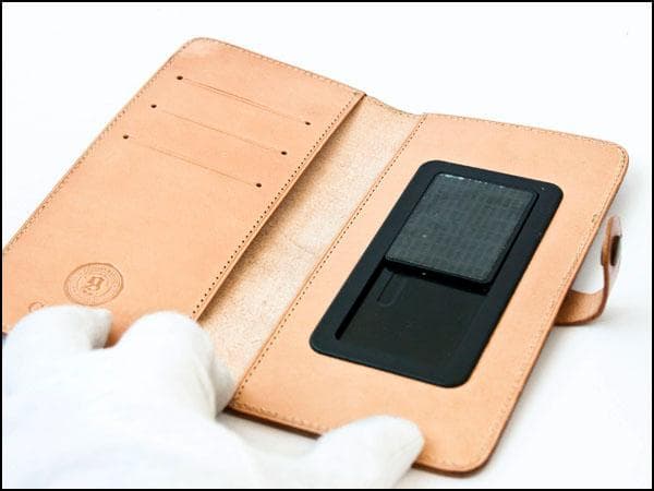 ゴダン ハンドメイド iPhone11対応 手帳型ケース スライド式ヌメ革Red