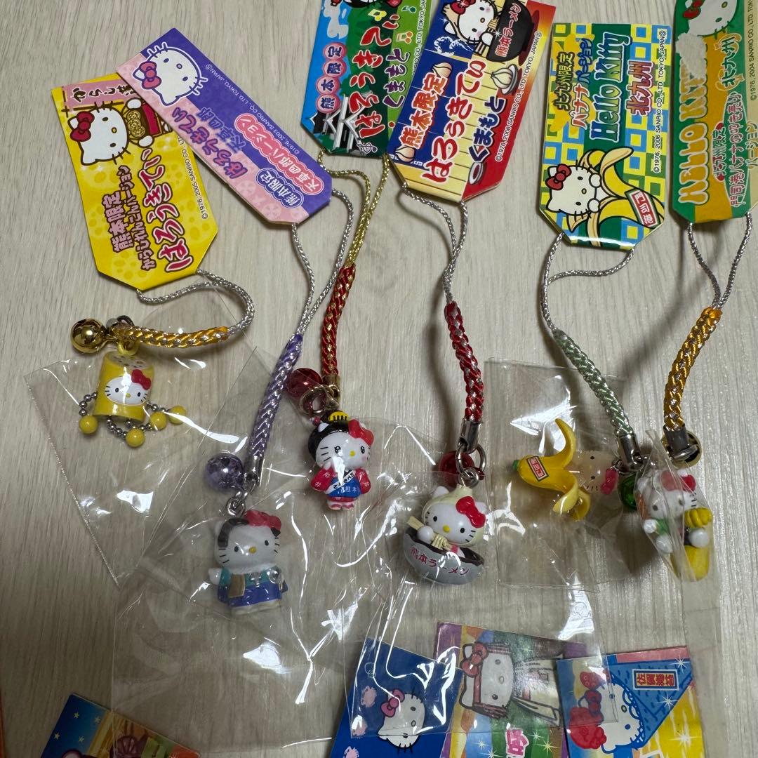【レア】 ご当地キティ 根付 ストラップ　12個セット 熊本、北九州、佐賀、限定