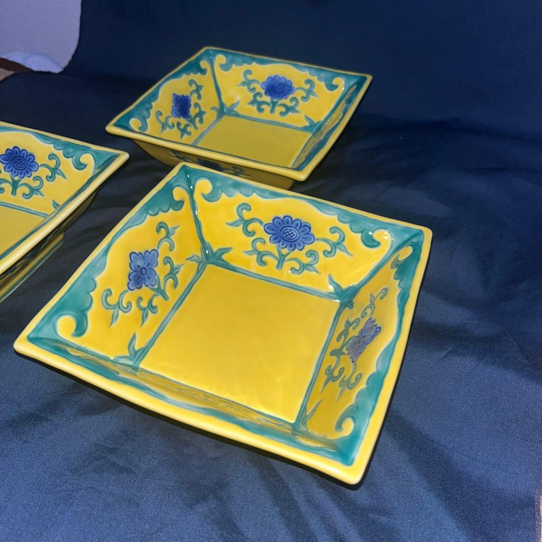 向付　永楽写し　3客　黄交趾