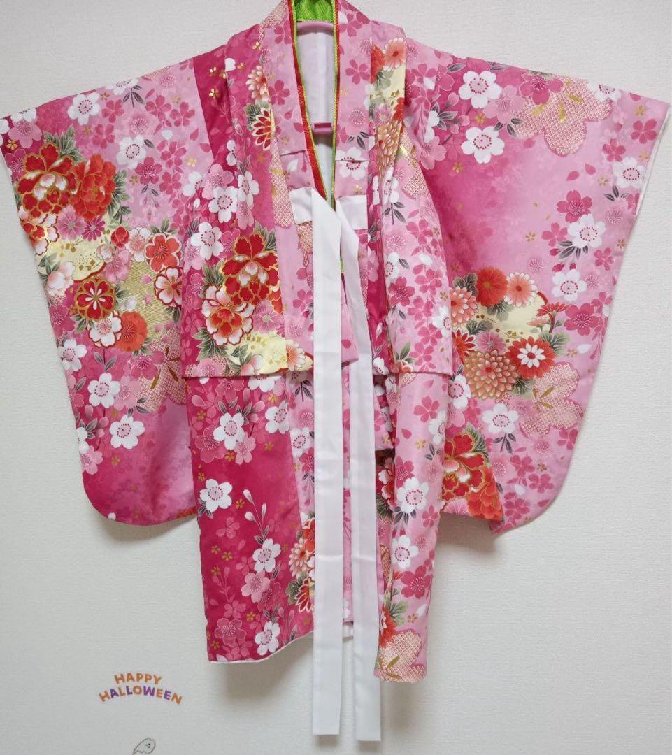 七五三　3歳　着物　女の子　マユミハセガワ　セット　着物　美品　草履（新品）