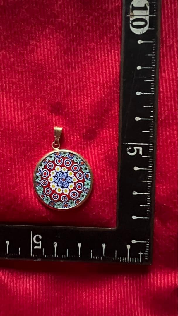 ☆新品☆ベネチアンガラス多色幾何学模様ペンダント