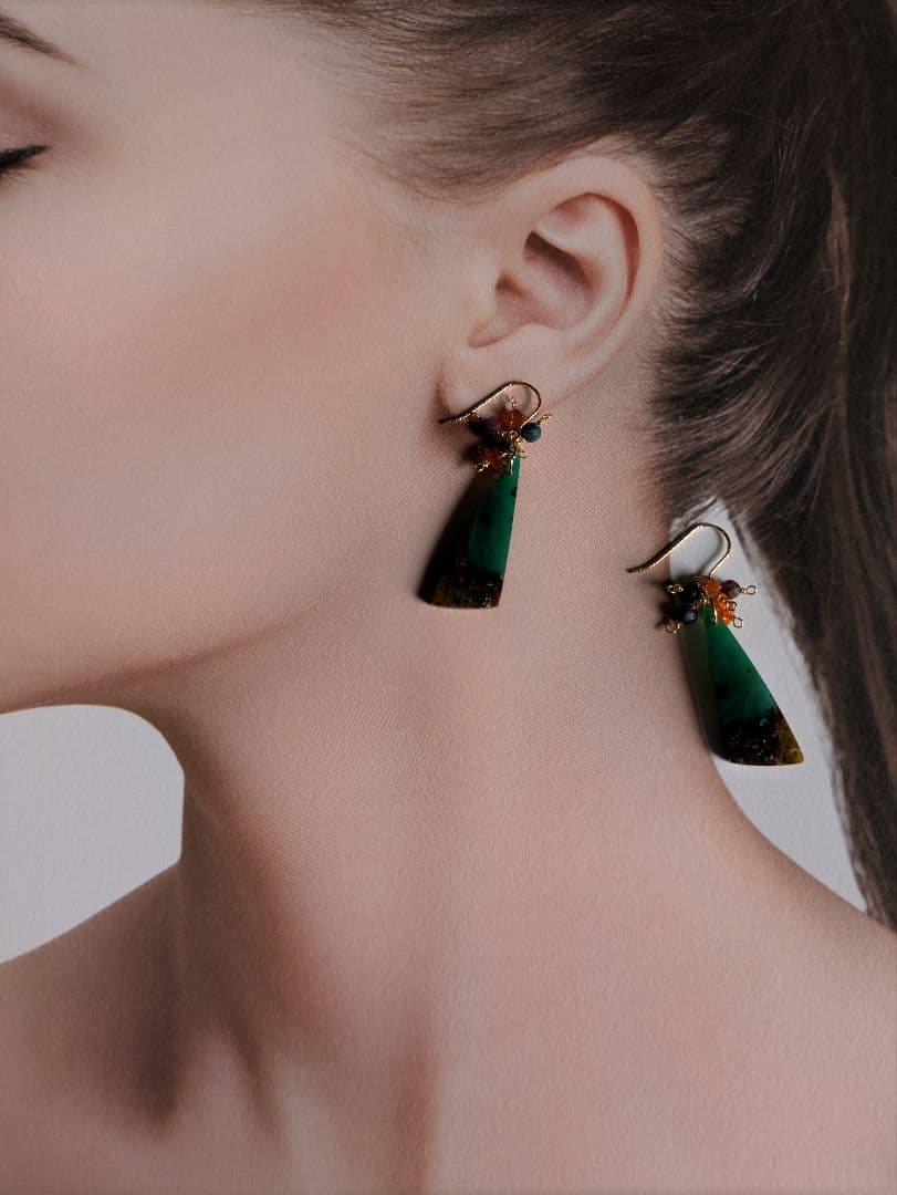 【一点物】ブルーオパライズドウッド　ムーアカイト　ファイヤーオパール14kgf