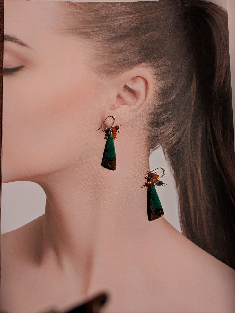 【一点物】ブルーオパライズドウッド　ムーアカイト　ファイヤーオパール14kgf