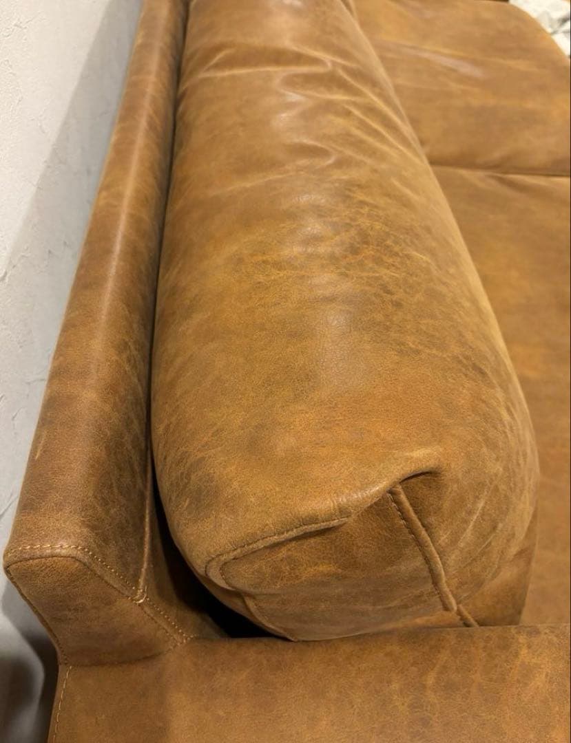 クラッシュゲート 関家具　プルートソファ 3人掛け オーカーブラウン　アイアン