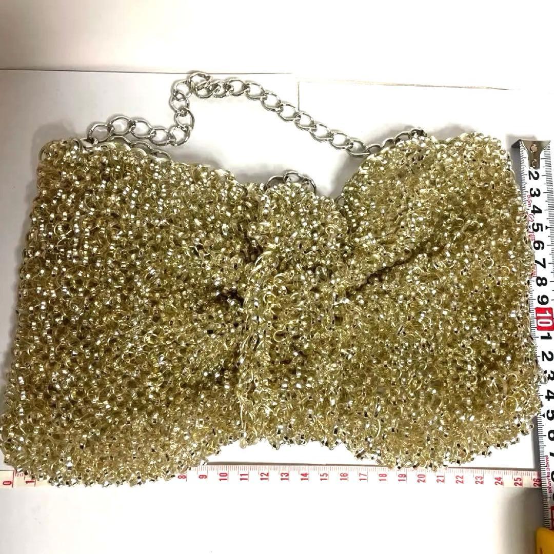 ジュエリーレースの 　　リボン型ショルダーバッグ