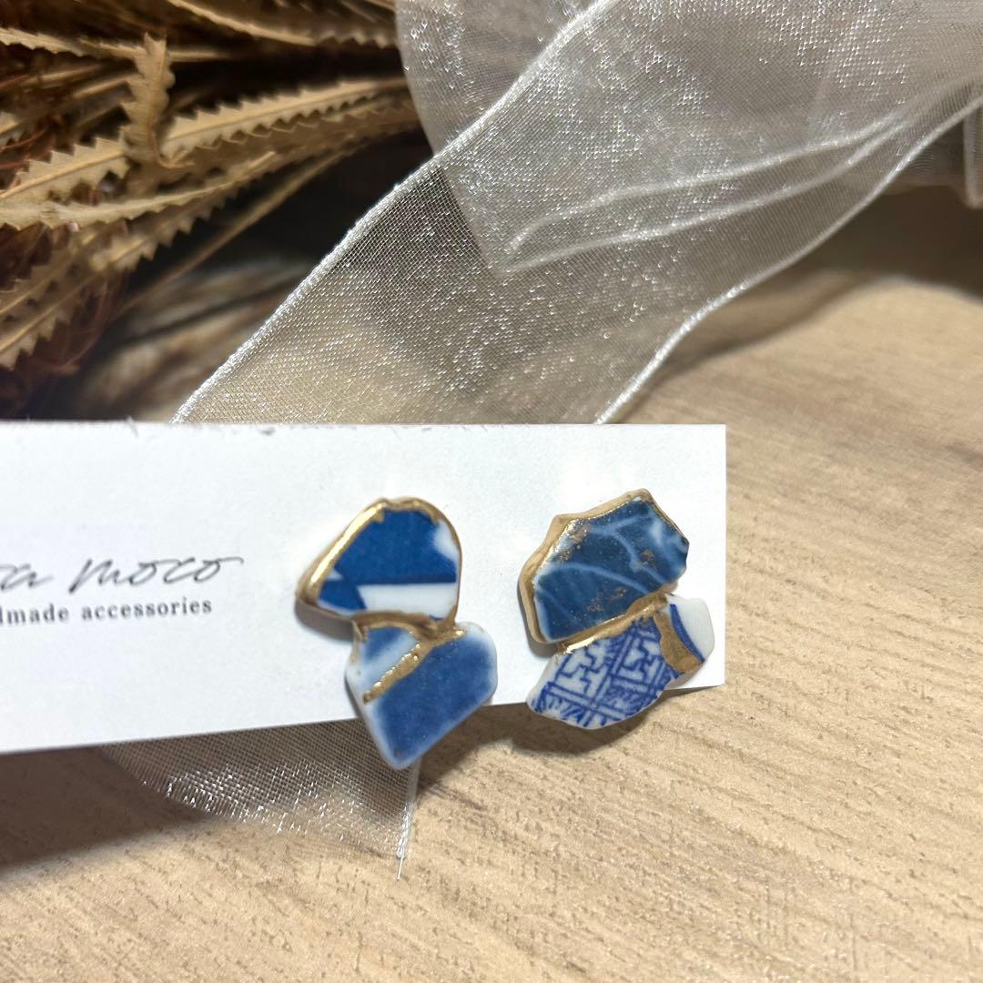 ハンドメイド金継ぎピアス⑧