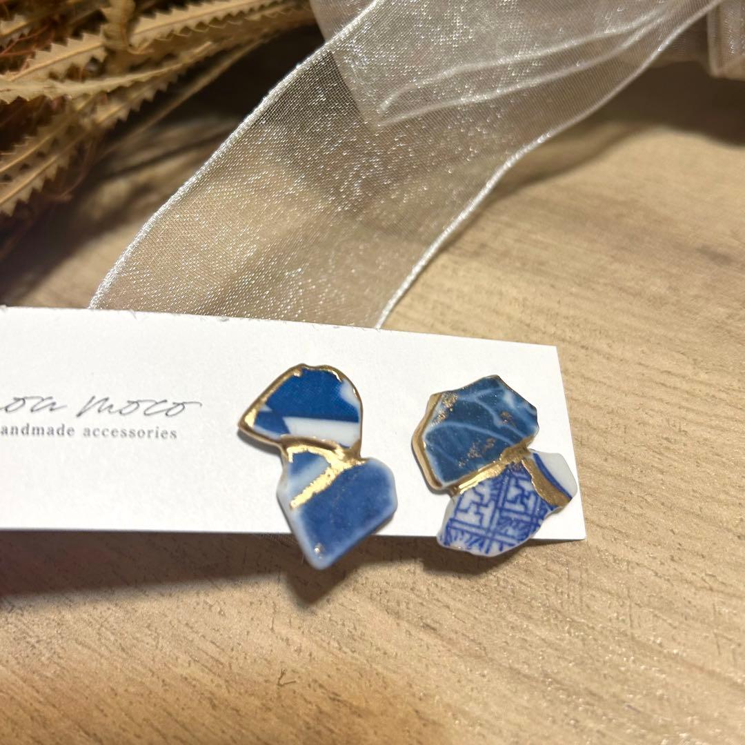 ハンドメイド金継ぎピアス⑧