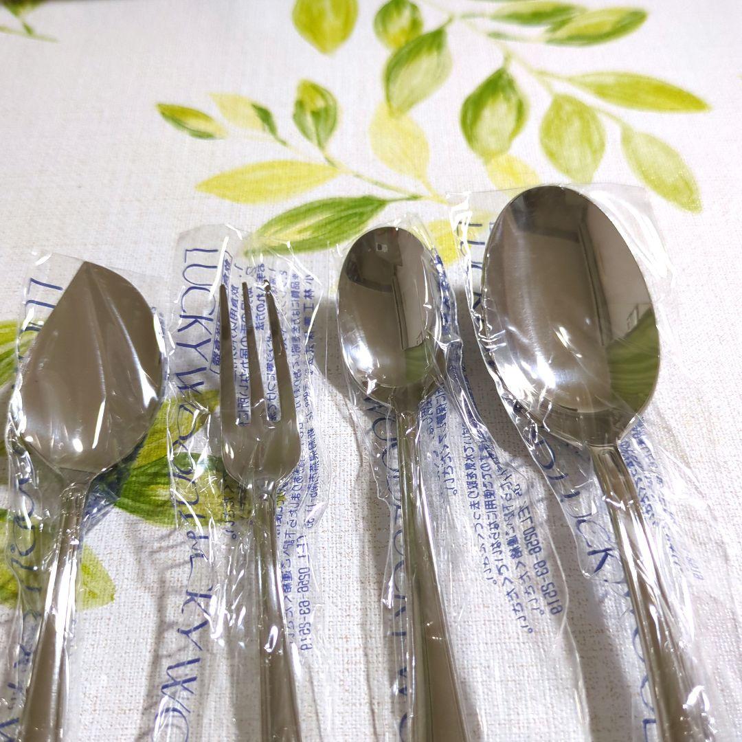 【新品】LUCKY WOOD カトラリー 22本セット 18-10ステンレス