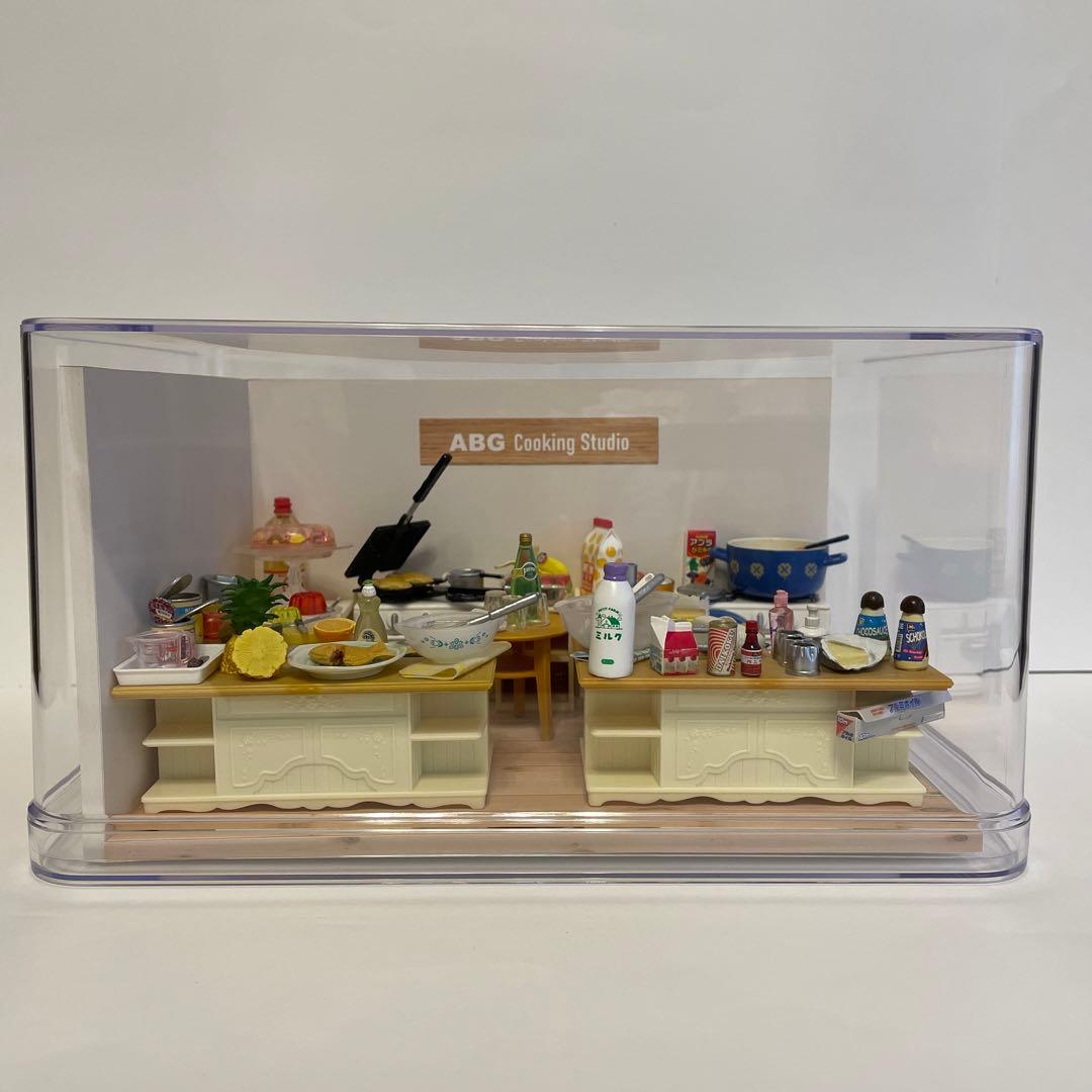 リーメント ぷちサンプル ミニチュア ケースと背景付●クッキングスタジオ お菓子