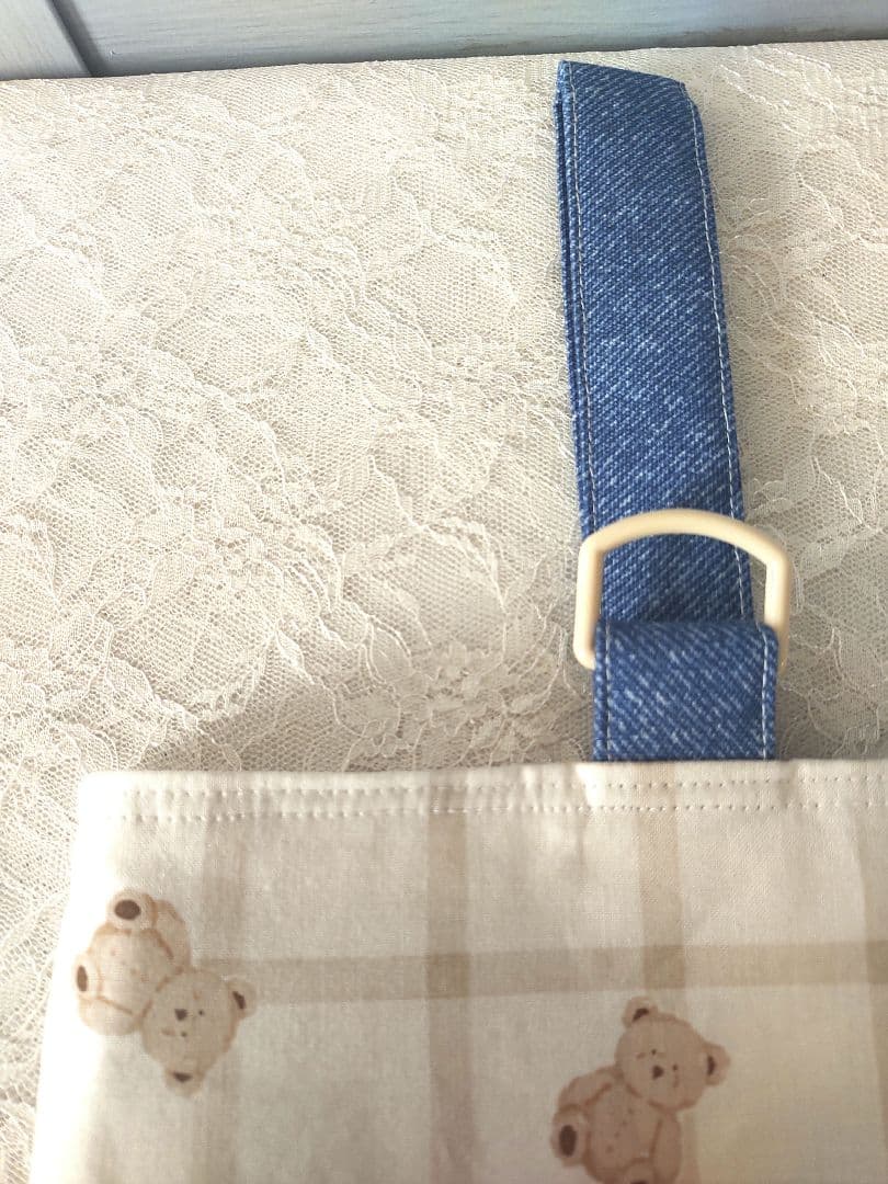 【み。】くすみくまさん 入園入学3点セットベージュ+追加上履き入れピンク