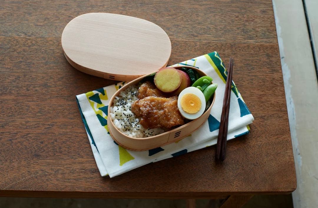 大館工芸社　小判弁当　曲げわっぱ（中）仕切りなし　未使用、水洗いのみ