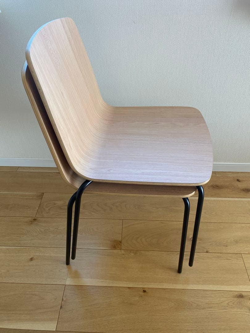 OLIVER スタッキングチェア ナチュラル 木製 2脚セット