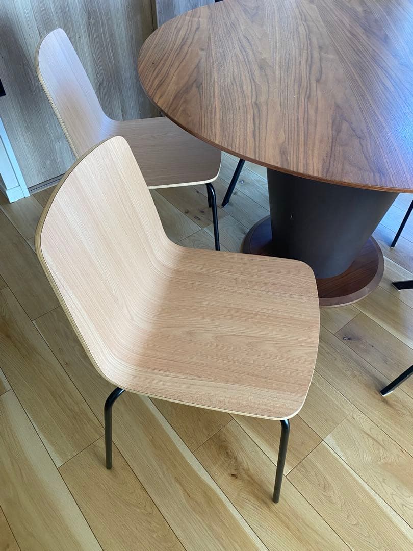 OLIVER スタッキングチェア ナチュラル 木製 2脚セット