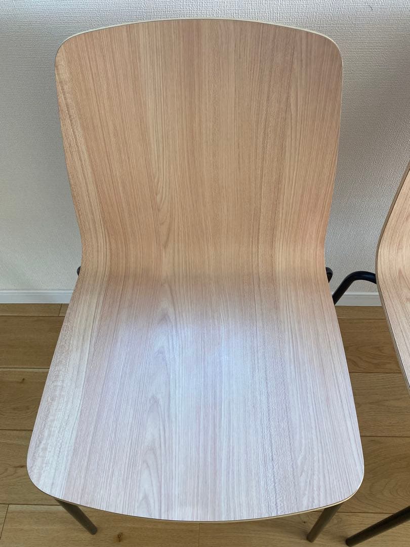 OLIVER スタッキングチェア ナチュラル 木製 2脚セット