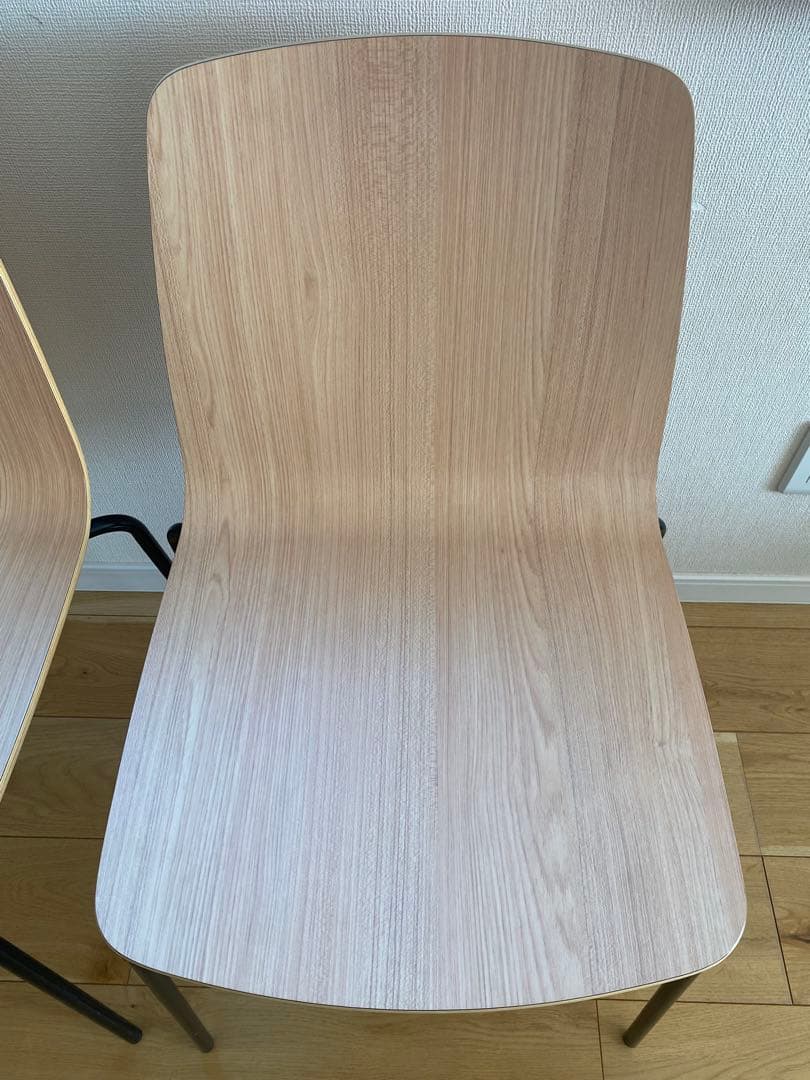 OLIVER スタッキングチェア ナチュラル 木製 2脚セット