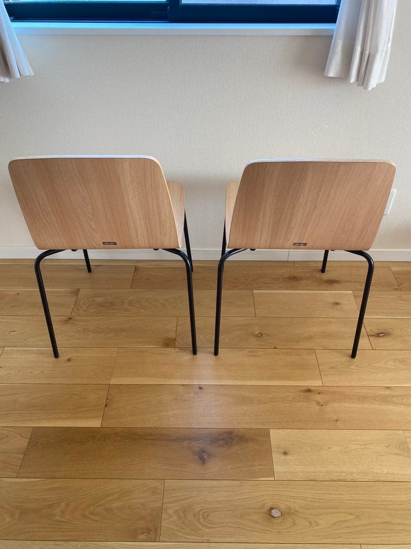 OLIVER スタッキングチェア ナチュラル 木製 2脚セット