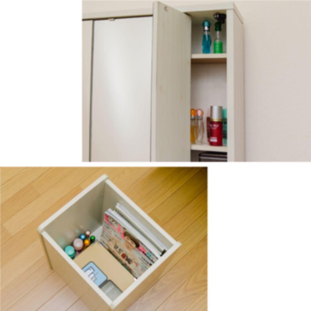 【新品・送料無料】シンプル 3面鏡ドレッサー ホワイトカラー