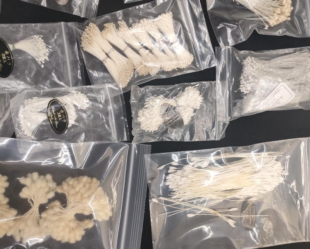 アートフラワー抜き弁　58袋まとめて　花弁深雪アート　白系ペップ　白系