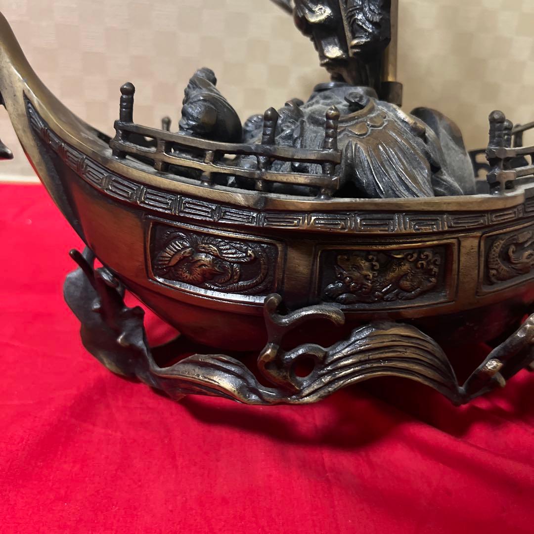 骨董品　旧家蔵出　宝船　七福神　古銅製5.4kg