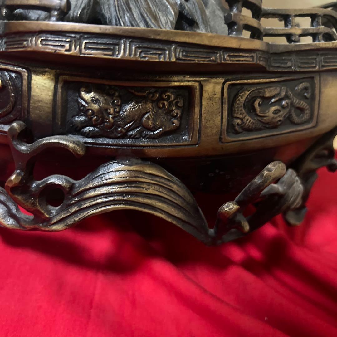 骨董品　旧家蔵出　宝船　七福神　古銅製5.4kg