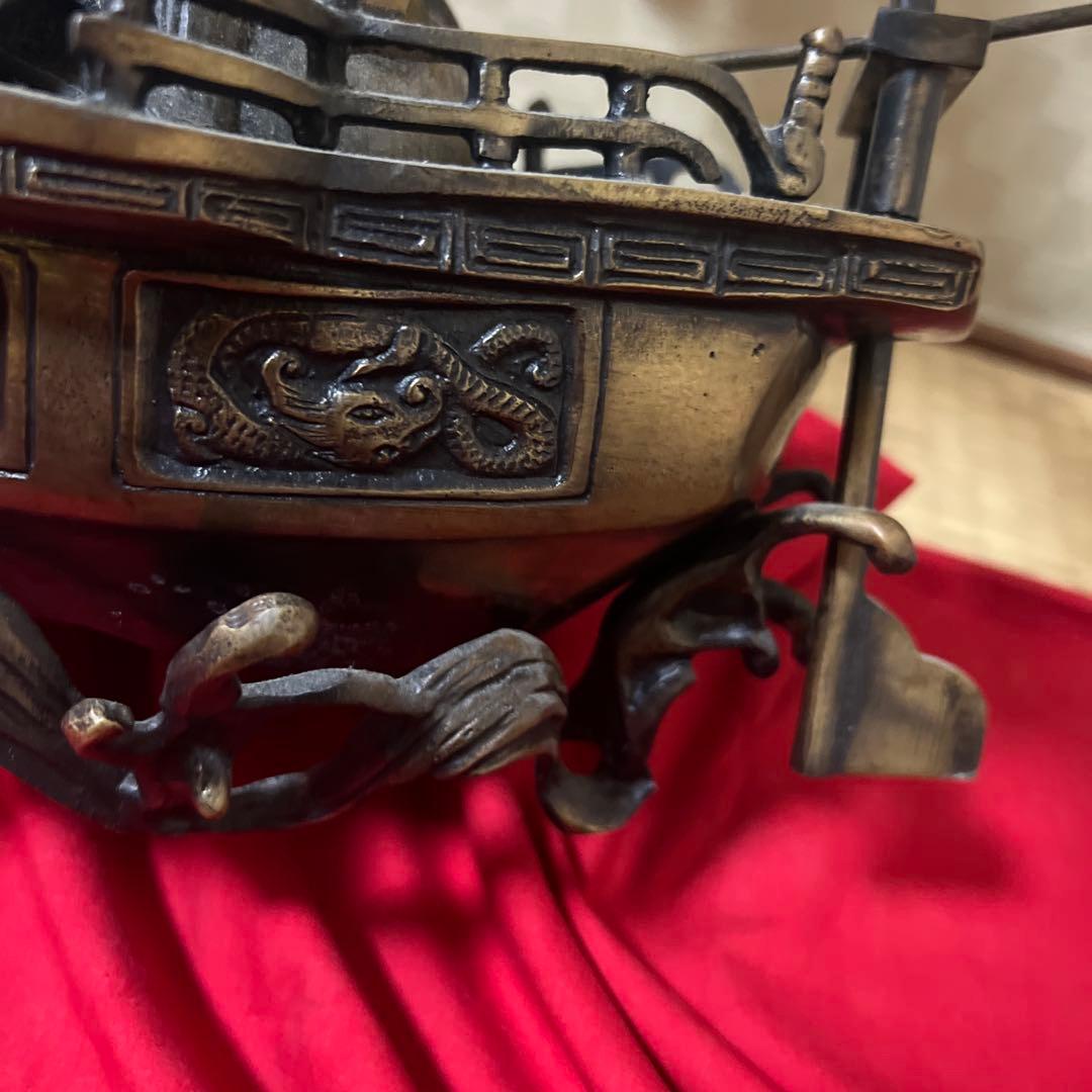 骨董品　旧家蔵出　宝船　七福神　古銅製5.4kg