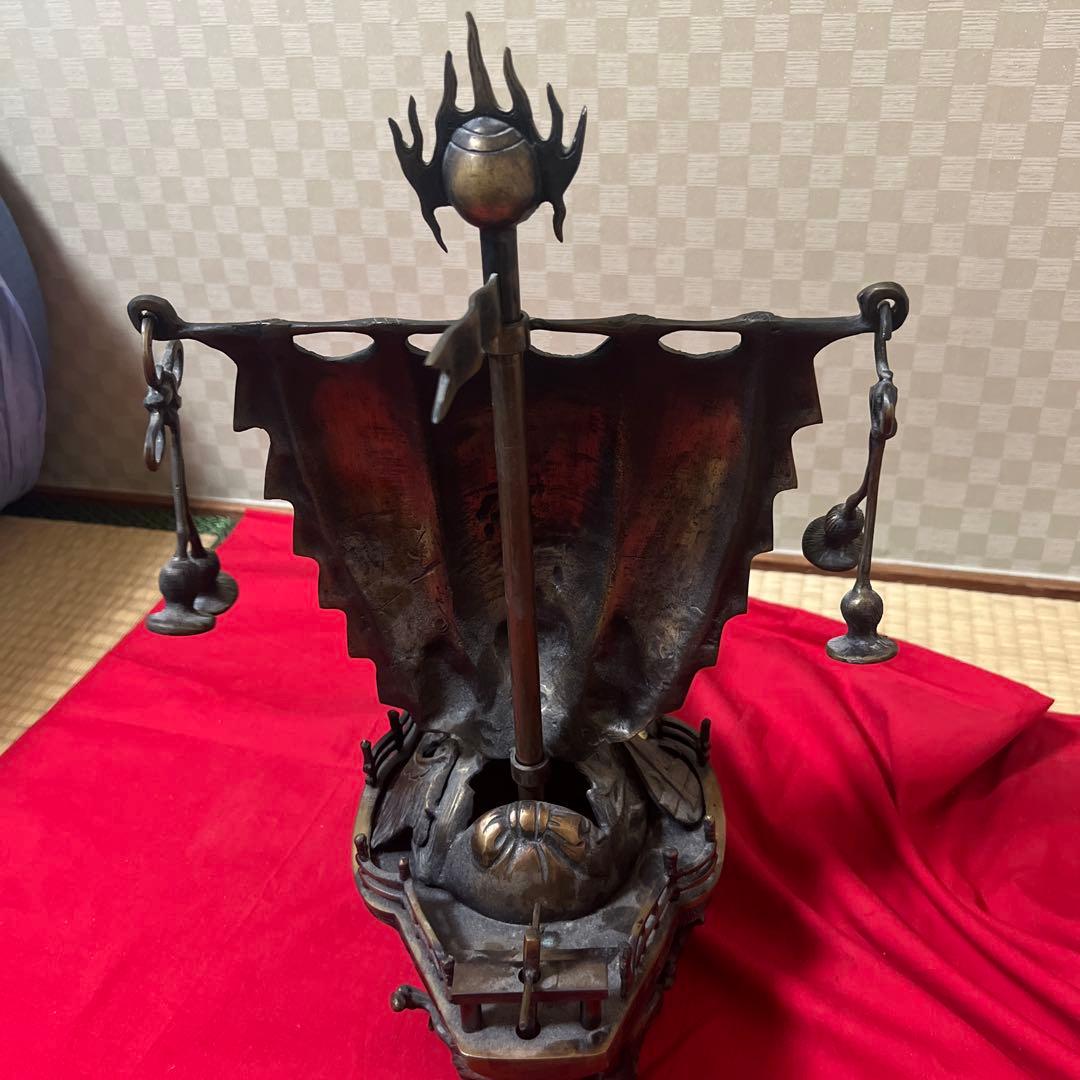 骨董品　旧家蔵出　宝船　七福神　古銅製5.4kg