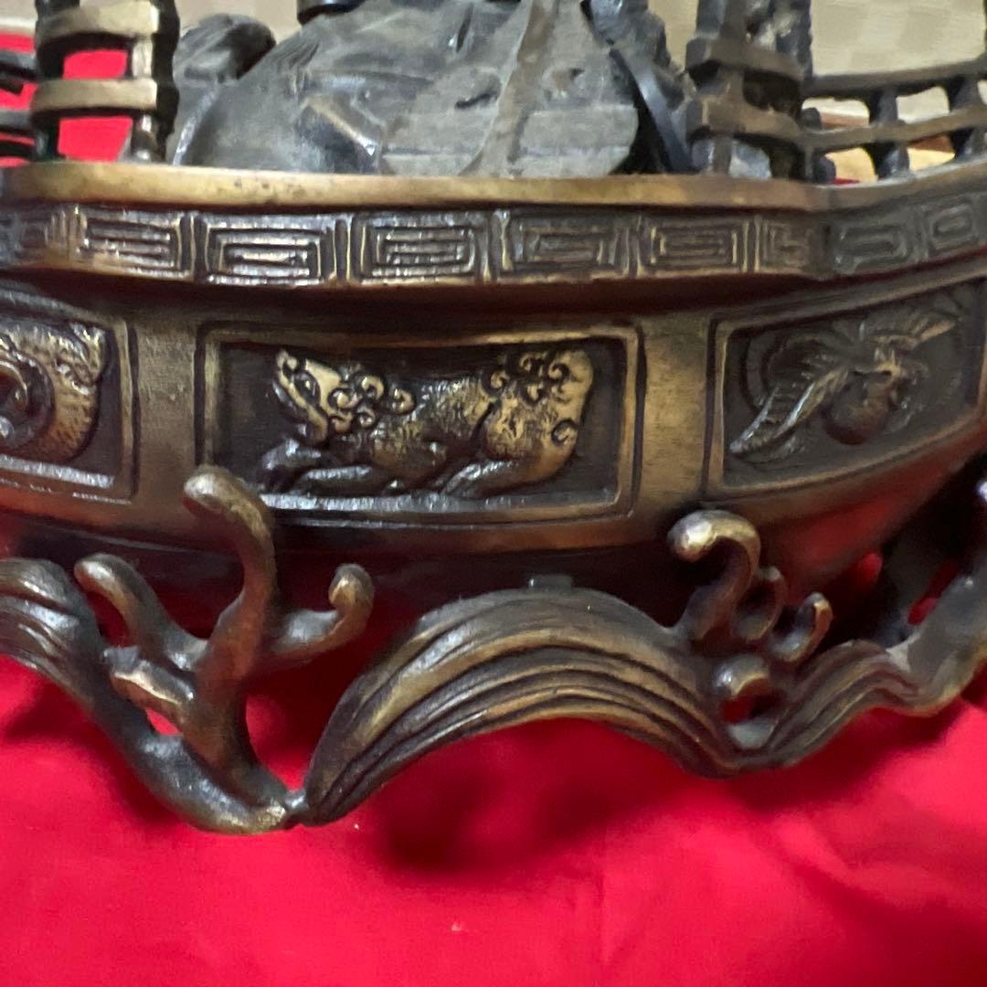 骨董品　旧家蔵出　宝船　七福神　古銅製5.4kg