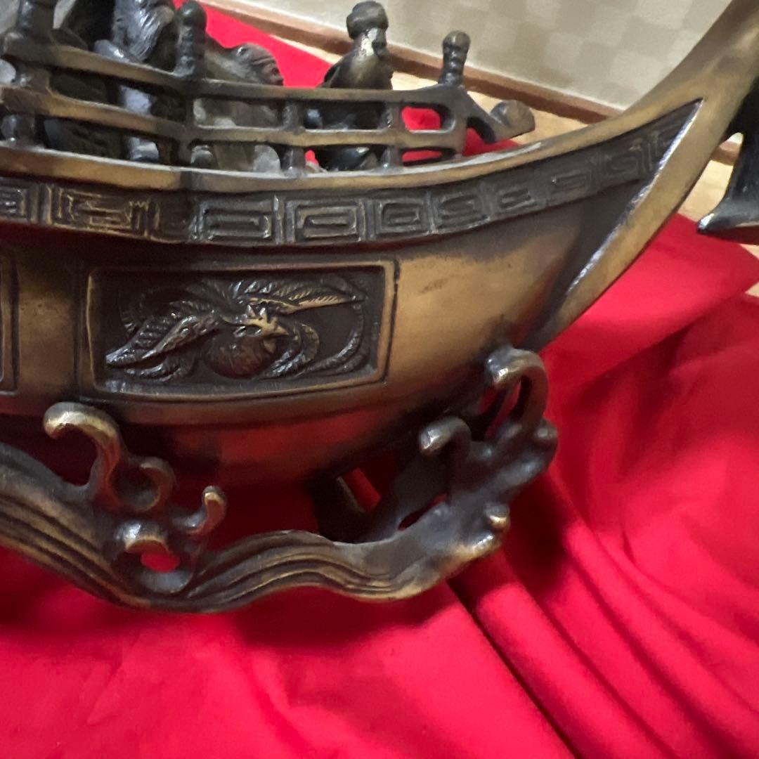 骨董品　旧家蔵出　宝船　七福神　古銅製5.4kg