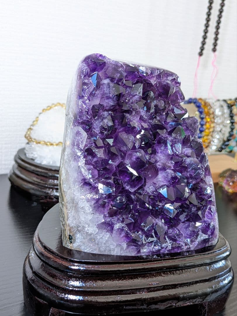 セール延長✨ 超高品質✨ アメジストドーム 木製台座付き