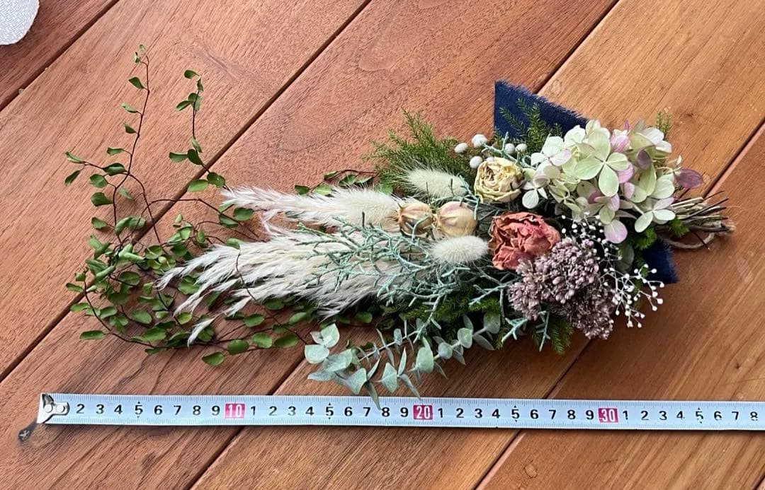 ナチュラルスワッグ　薔薇　ワイヤープランツ　ドライフラワー　スワッグ