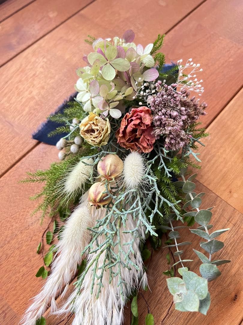 ナチュラルスワッグ　薔薇　ワイヤープランツ　ドライフラワー　スワッグ
