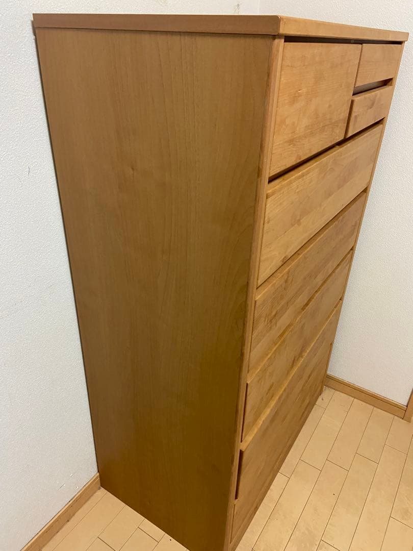 大川家具 チェスト 収納 6段 タンス ハイチェスト 幅80 日本製